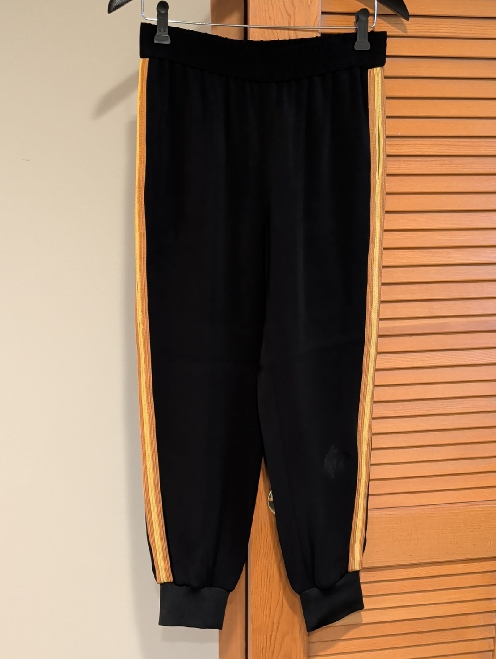 Kobi Halperin Black Track Joggers with Gold Side Stripes